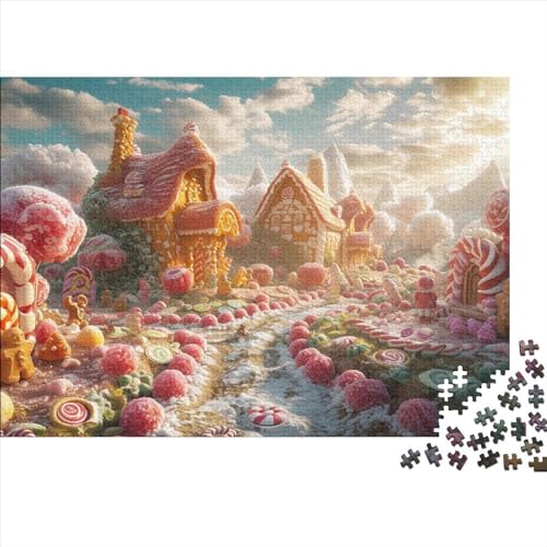 Süßigkeiten-Haus Puzzles Für Erwachsene 500 Teile, Vielfalt an Süßigkeiten Puzzle 500 Teile, Bwechslungsreiche Puzzle Erwachsene, Premium Quality, Familiendekorationen 500pcs (52x38cm)