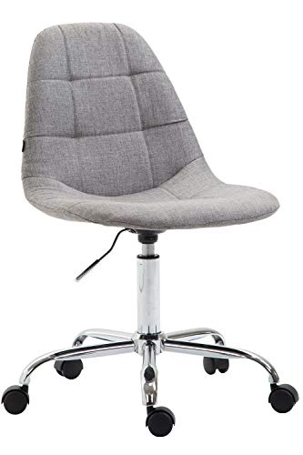 CLP Bürostuhl Reims mit Stoffbezug | Schreibtischstuhl mit gestepptem Sitz | Höhenverstellbarer Arbeitsstuhl mit Metallgestell erhältlich Grau