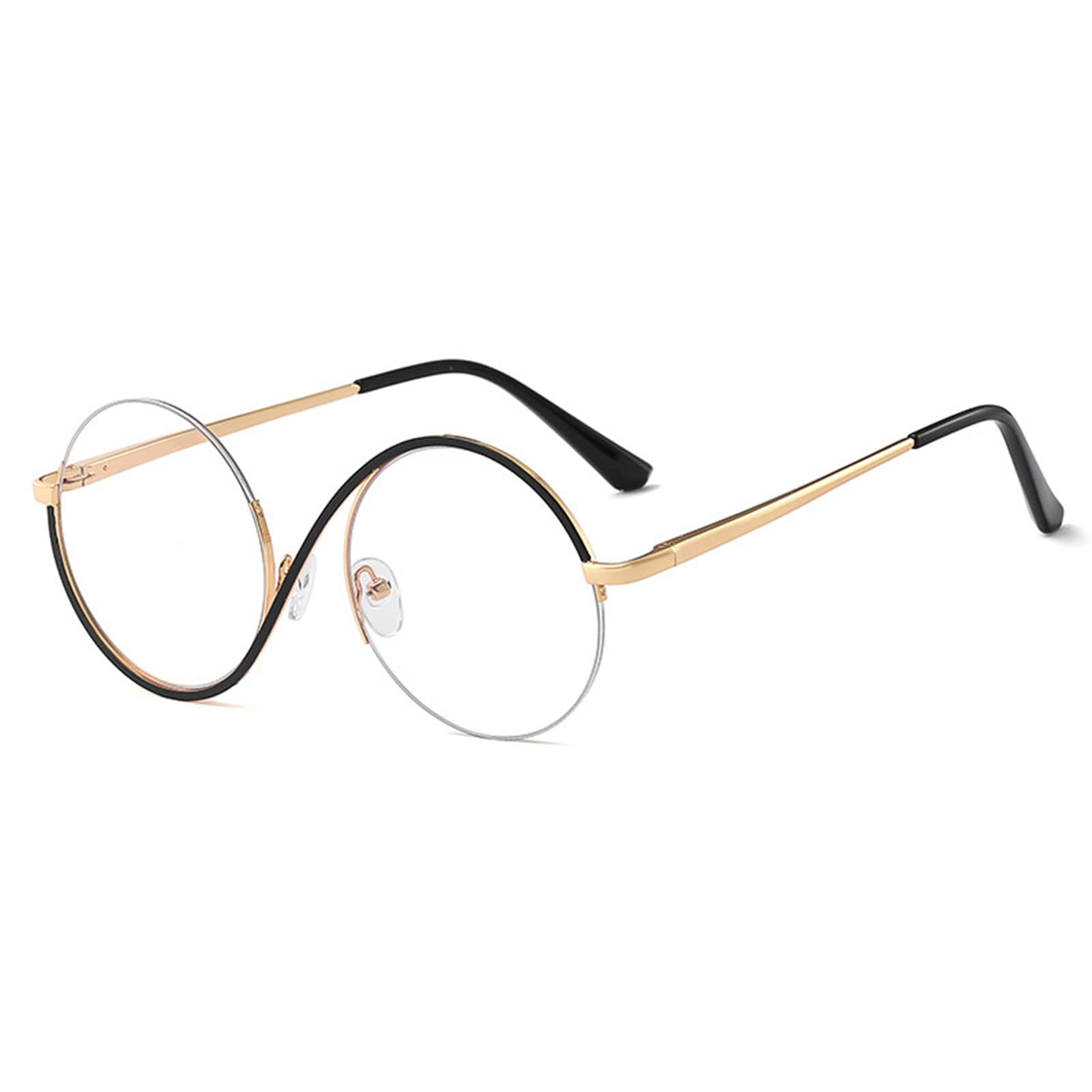 Blaulichtblockierende Brille mit Brillenetui, Unisex Metall Rutschfester Rahmen Brille Reduzieren Migräne, Augenbelastung, Leichte Modeaccessoires Schwarz