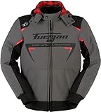 Furygan Men's Sektor Roadster Motorradjacke, Anthrazit-schwarz-rot, 2XL