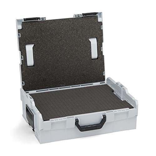 L Boxx 136 mit Rasterschaumstoff von Bosch Sortimo in Grau • LBoxx 136 Koffersystem für optimale Lagerung von Werkzeugen • Sicherer Transport & Schutz dank L-Boxx System