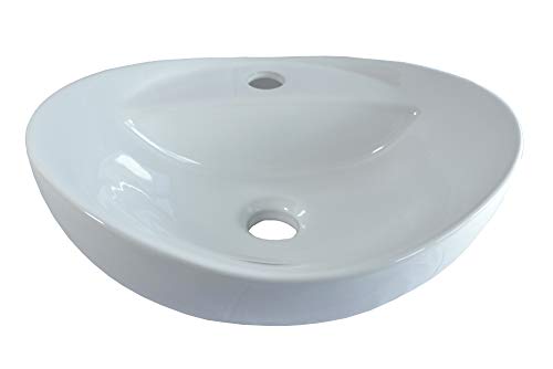 Aufsatzwaschbecken oval klein groß Waschbecken Keramik klein, Aufsatz Waschbecken oval Bad (Waschbecken 40,5x32,5x14cm)