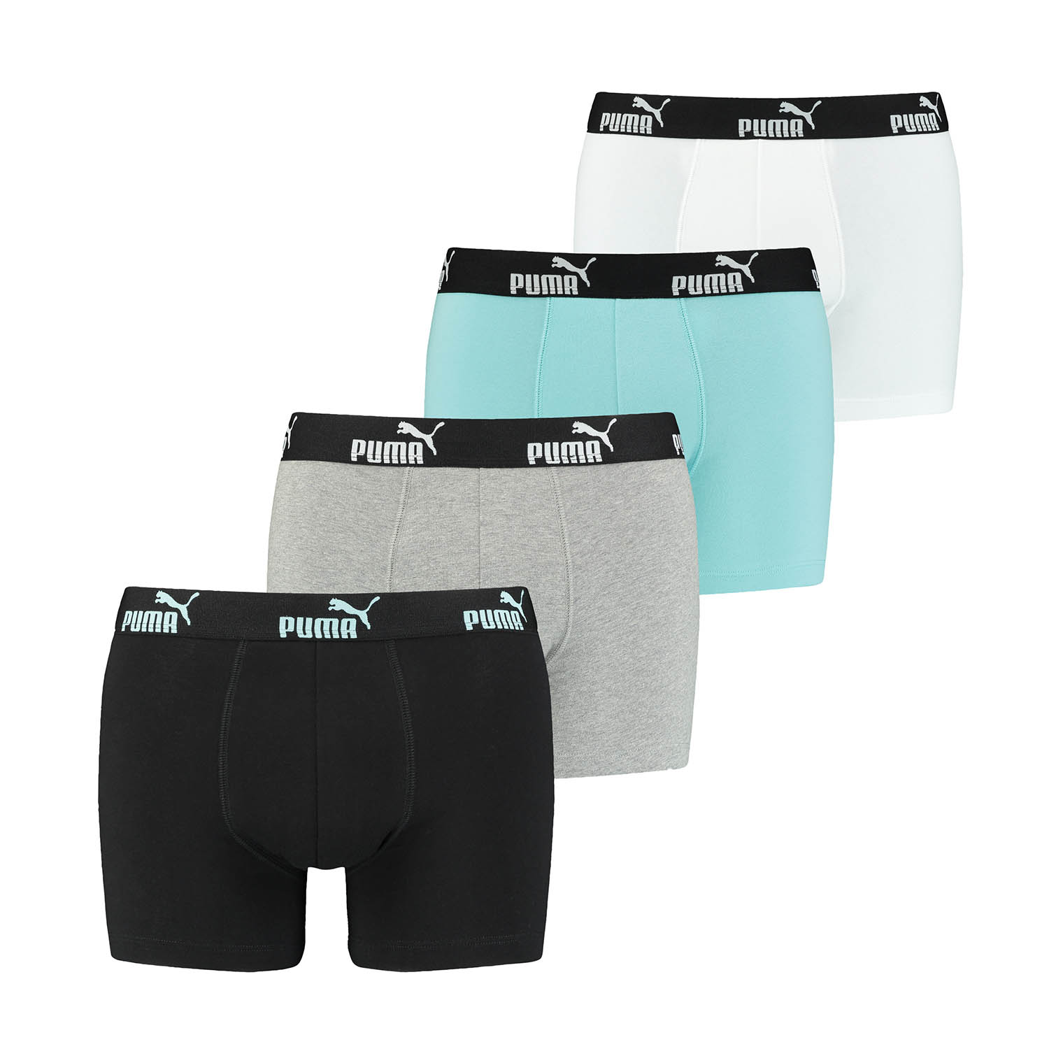 PUMA 12 er Pack Boxer Boxershorts Herren Unterwäsche sportliche Retro Pants, Farbe:Blue Combo, Bekleidungsgröße:S