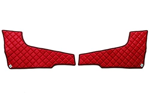 KRAM-TRUCK Seitenteile an der Tür gesteppt 2 Stück, Kompatibel mit Volvo FH4 2013, Rot, Klettbefestigung, Kunstleder auf Schwamm 1 cm, Hygienezertifikat