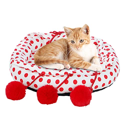 LYNSAY Hundebetten für kleine Hunde | Kätzchenbetten für Indoor-Katzen, bietet Kopfstütze, niedliches Katzenbett für Indoor-Katzen, super weiches Kätzchenbett und Welpenbett