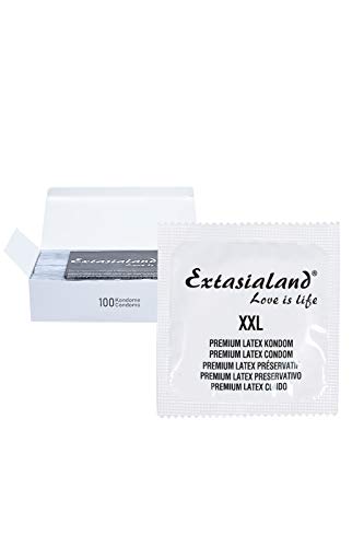 Extasialand Markenkondome Kondome XXL im praktischen Sparpack Präservative extra groß - verschiedene Verpackungsgrößen (100 Kondome)