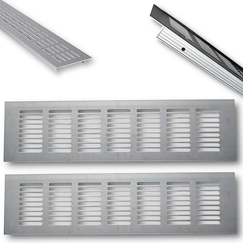 2x Hochwertige Aluminium Lüftungsgitter für eine ideale Belüftung Entlüftung - in verschiedenen Größen erhältlich (100 cm)