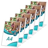 Acryl Tischaufsteller A4 (12er-Set) - 30.5 x 22.5 cm Einseitiger Menükartenhalter Tischaufsteller für Restaurant Menü Broschüre Foto Anzeige - Flyerhalter Tisch Ständer - Poster Rahmen