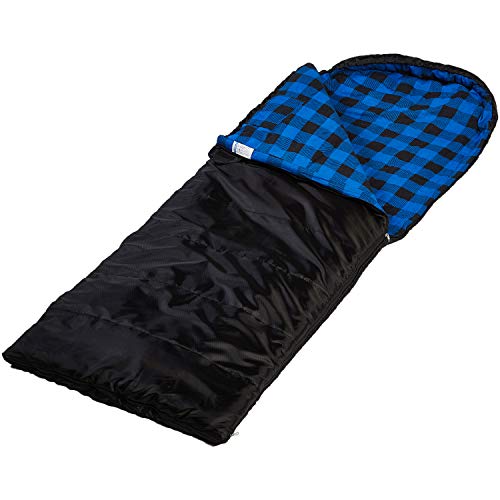 Skandika Dundee Decken-Schlafsack, Luxus-Qualität, Baumwolle/Flanell Innenfutter, bis -20°C, 220x80 cm, koppelbar (Schwarz RV rechts)