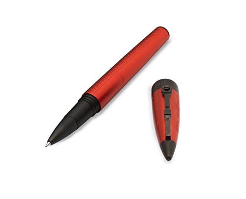 Montegrappa Aviation Red Baron Tintenroller aus Eloxiertem Gebürstetem Aluminium in der Farbe Rot-Schwarz, Länge: 14cm, ISAORRUR