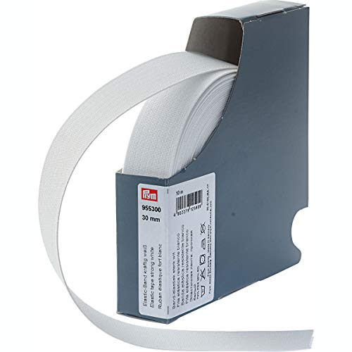 Prym 955300 Elastic-Band kräftig 30 mm weiß, 72 Prozent PES 28 Prozent ED