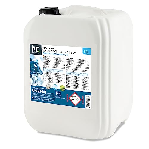 Höfer Chemie 4 x 10 L Wasserstoffperoxid 11,9% H2O2 - technische Qualität - im 10 L Kanister