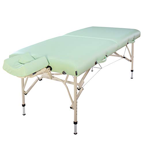 Master Massage 10011 Bel Air Massageliege 71cm aus leichtem Aluminium Ideal zum Transportieren für Praxis Wellness Spa in Lily Green Aluminium