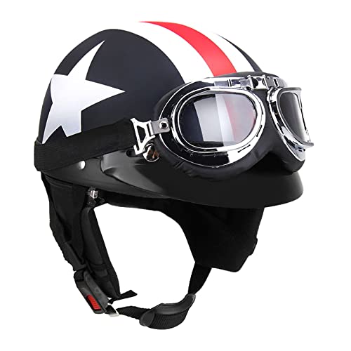 GoolRC Motorradhelm, mittelgroß, offen, mit Visier, Schal, Motorradhelm