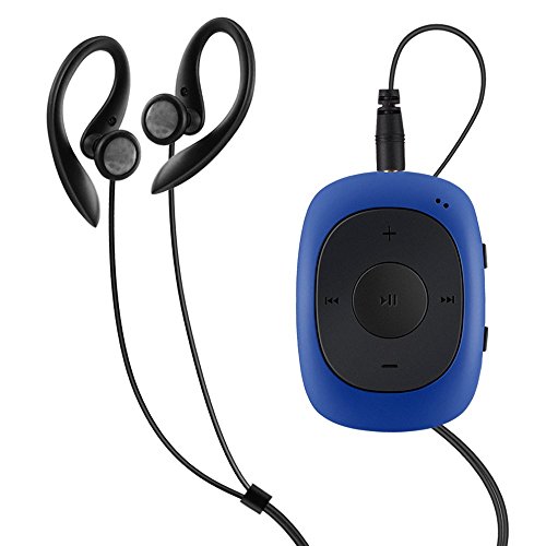 Mini-M3-Player G02 zum Anstecken von AGPtek, 8 GB, mit UKW-Radio, für Fitnessstudio, beim Joggen (mit Schweißschutzhülle), blau