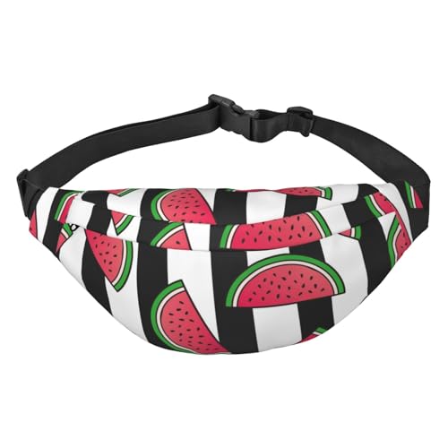 Gürteltasche mit Wassermelonen-Streifenmuster für Herren, modische Umhängetasche, Bauchtasche für Damen, Gürteltasche mit verstellbarem Riemen, mehrfarbig, Einheitsgröße, Kuriertasche