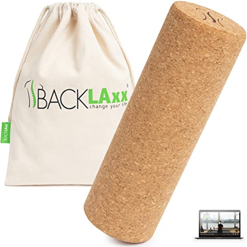 BACKLAxx® Faszienrolle Set aus Kork - Korkrolle ideal für Faszien, Rücken und Wirbelsäule - Schadstofffrei und antibakteriell inkl. Anwendungsvideos