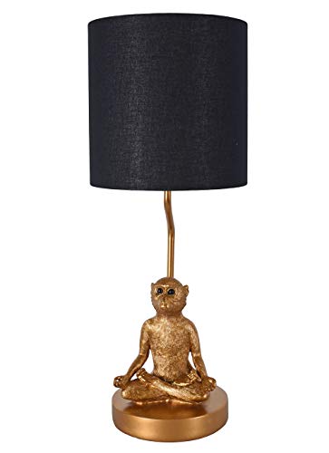 Tischleuchte Affe im Lotussitz Gold Lampe Yoga 52 cm Nachttischlampe cw250 Palazzo Exklusiv