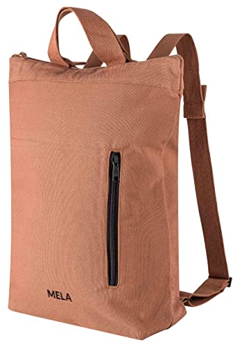 MELAWEAR - Hybrid Rucksack ANIL | Nachhaltig mit Fairtrade Cotton, GOTS & Grüner Knopf Zertifizierung, Farbe:nougat, Größe:13 Liter