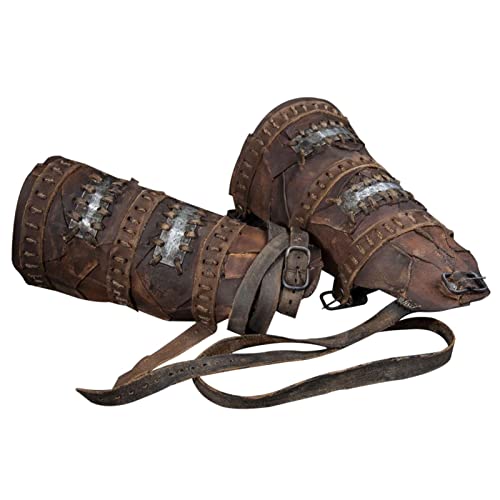 Yusheng Mittelalterliche PU Leder Schnalle Armschienen, Steampunk Retro Armschützer,Wikinger-Armschienen, Einstellbare Kunstleder Brustgeschirr Schulterpanzer Schnallen Für Party Cosplay