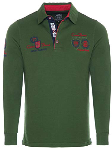 CARISMA Casual Herren Longsleeve Langarmshirt Sweatshirt Langarm-Poloshirt Regular Fit mit hochwertiger Stickerei 3433 (L, Khaki2)