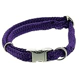 Dinoleine Hunde-Halsband mit Click-Verschluss, Größenverstellbar, Polyester, Größe: L/ 45-70 cm, Lila, 281109