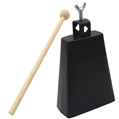 6 Zoll langlebiges Cowbell Instrument Metall Percussion Cowbell mit Stick für Musikliebhaber Anfänger, Schlagzeug