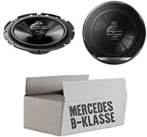 Einbauset Lautsprecher Boxen Pioneer TS-G1730F - 16,5cm 3-Wege Koax Paar PKW 300WATT Koaxiallautsprecher Auto Einbausatz - passend für Mercedes B-Klasse W245 Front