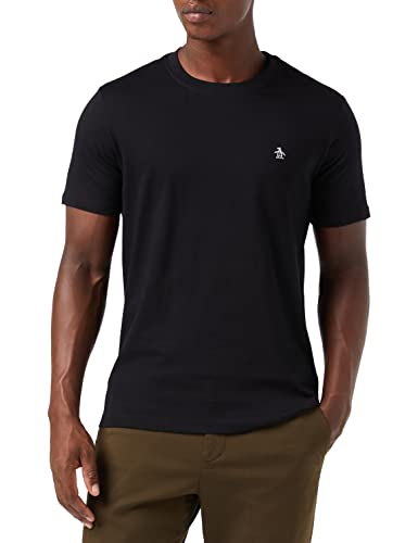 Original Pengun Herren Small Embroidered Logo T-Shirt, True Black, 010, XL
