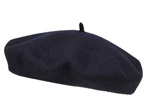 Elosegui Baskenmütze 12" Merino fine Schweißband aus Lederimitat - Marine (69) - 58 cm