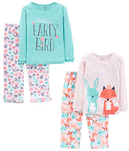 Simple Joys by Carter's 4-Piece pajama-sets, Daddy/Fox/Rabbit, 3T