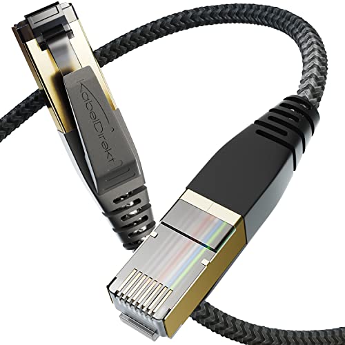 KabelDirekt – Cat 8 Netzwerkkabel mit flexiblem & bruchsicherem Flechtdesign – 4,5 m (LAN Kabel/Ethernet Kabel, RJ45-Stecker, überträgt höchste Datenraten bis 40 Gbit/s, ideal für Gaming/PS5/Xbox)