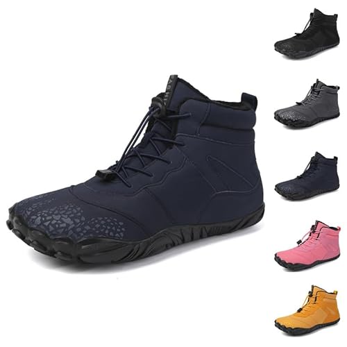 Flossty Wasserdicht Schnell Trocknend Traillaufschuhe Winter Barfußschuhe Damen Herren Wanderschuhe Zehenschuhe Hohe Warme und rutschfeste Stiefel