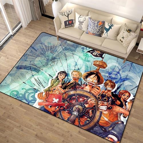 ZGQSW Cartoon Große 3D Teppichkinder Kinder Schlafzimmer Bereich Teppiche One Piece Muster Gedruckt Weiche Anti-Rutsch Rutsche Matte for Wohnzimmer Dekoration (Color : #3, Size : 40x60cm)