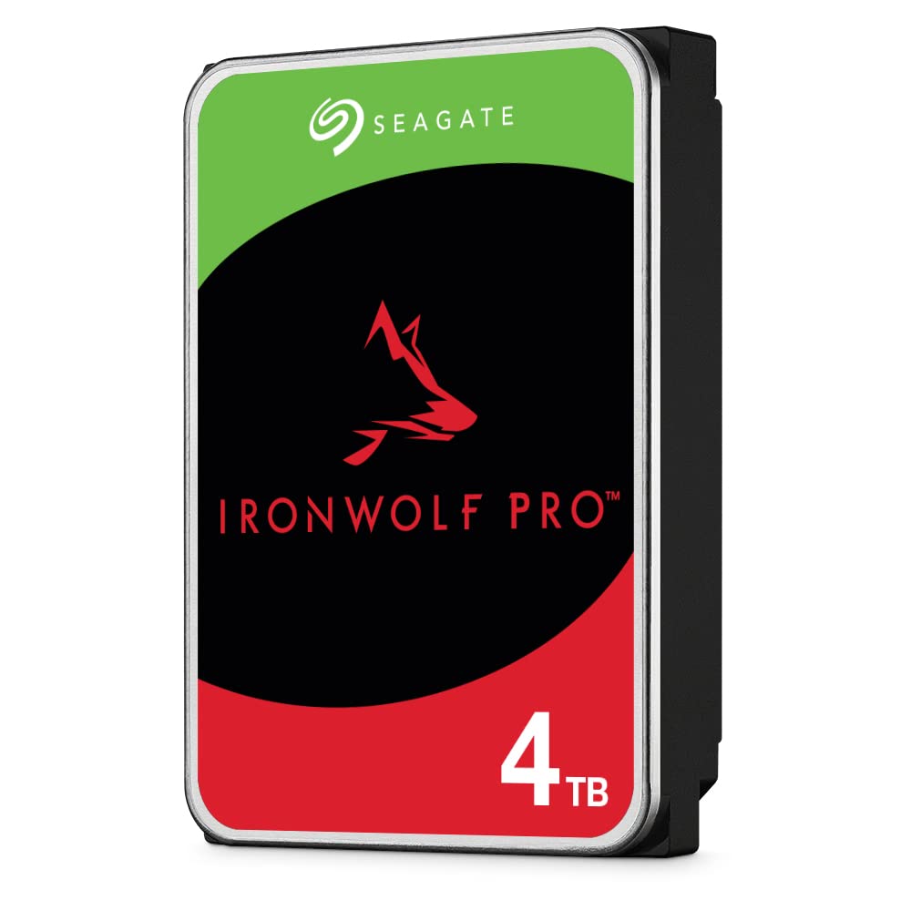 Seagate IronWolf Pro, NAS interne Festplatte 4TB HDD, 3.5 Zoll, 7200 U/Min, CMR, 128 MB Cache, SATA 6GB/s, silber, inkl. 3 Jahre Rescue Service, Modellnr.: ST4000NE001
