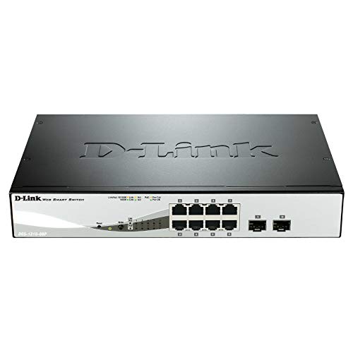 D-Link DGS-1210-10 10-Port Gigabit Smart Switch (8 x 10/100/1000 Mbit/s Base-T-Ports, 2 x 100/1000 Mbit/s SFP-Ports)