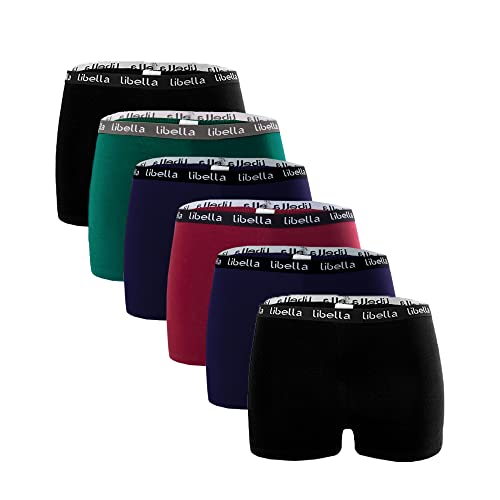 Libella® Panties Boxershorts Damen 6er Pack Hipsters Unterhose Unterwäsche Set Baumwolle 3429BBGR Mehrfarbig-A S