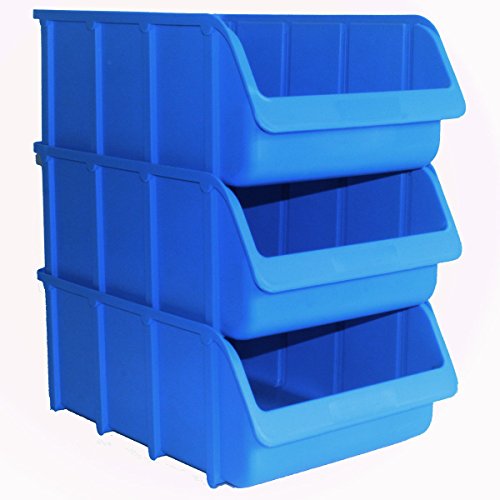 3x Profi Sichtboxen PP Größe 5 blau NEU Stapelbox Sicht-Lagerbox Boxen Sichtbox