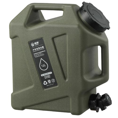 KOBONA Wasserkanister mit Hahn und Griff,12L BPA-frei Camping Wasserbehälter Kanister Trinkwasserkanister Tragbar Mehrzweckkanister Wassertank für Wandern,Picknicks,Notfall