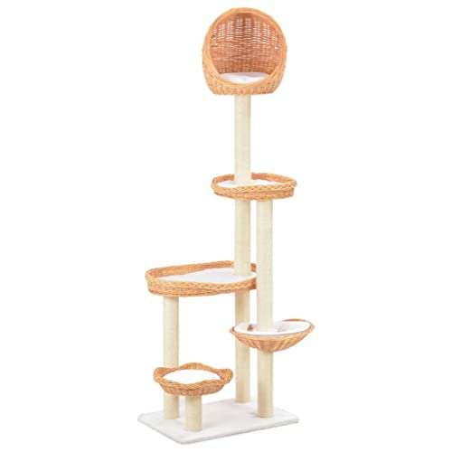 Home Furniture Cat Tree with Sisal Scratching Post Natural Willow Wood
