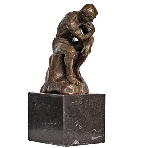 aubaho Bronze der Denker Mann Bronzeskulptur Bronzefigur nach Rodin Skulptur Replik Figur