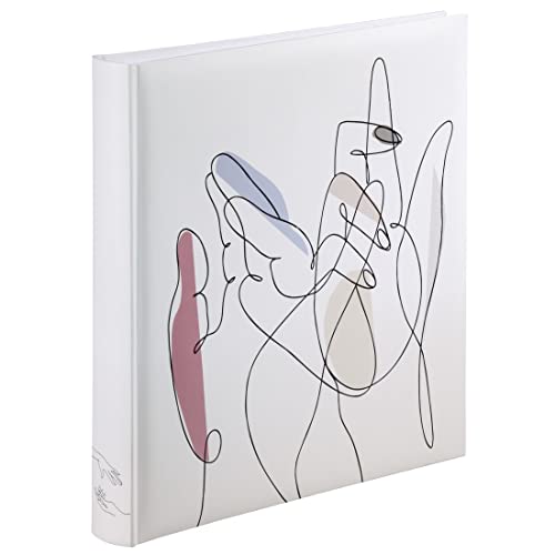 Hama Fotoalbum „Hands“ 29x32 cm (Buch-Album mit 60 weißen Seiten, mit Trennblättern, zum Selbstgestalten und Einkleben, Erinnerungsalbum) Fotobuch weiß