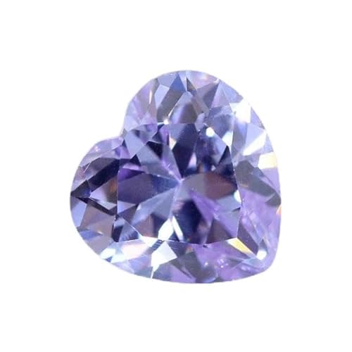 Kubischer Zirkonia-Stein, mehrfarbig, Herzform, Brillantschliff, lose CZ-Steine, synthetische Edelsteine, Perlen für Schmuck, 2,5 x 2,5~15 x 15 mm, AAAAA-lavendel-15 x