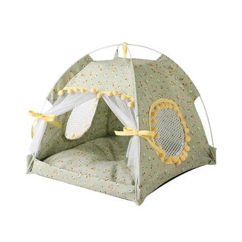 Tipi Zelt für Haustiere Haustier Hund Zelt Haus Blumen Druck Geschlossenen Katze Zelt Bett Innen Klapp Tragbare Komfortable Kätzchen Bett Zwinger for Kleine Haustiere (Color : C, Size : M)