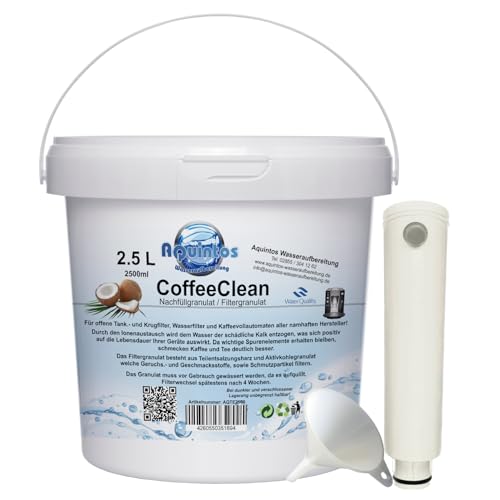 Refill- Set Wasserfilter passend für DeLonghi Wasserfilter SER3017 als Umbau zur Refill - Nachfüllpatrone mit 2.5 Liter Filtergranulat