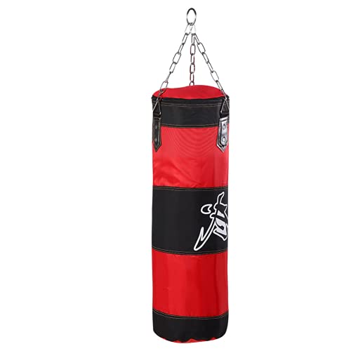 01 02 015 Leerer Boxsack, Boxsack Fitness Sandsäcke Langlebig für Fitnessstudio zum Kickboxen für Zuhause zum Training(rot, 80cm)