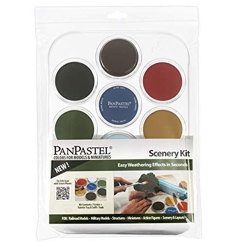 PanPastel 30703 Wetter-Effekte-Landschaft, 7 Farben-Set für Hobby und Modellierung, ultraweiches Pastell, mit Sofft-Werkzeugen und Palettenablage
