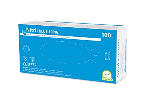 Medi-Inn Nitril blue long Einmalhandschuhe puderfrei (Menge: 1000 Stück, Größe: XL (9-10))