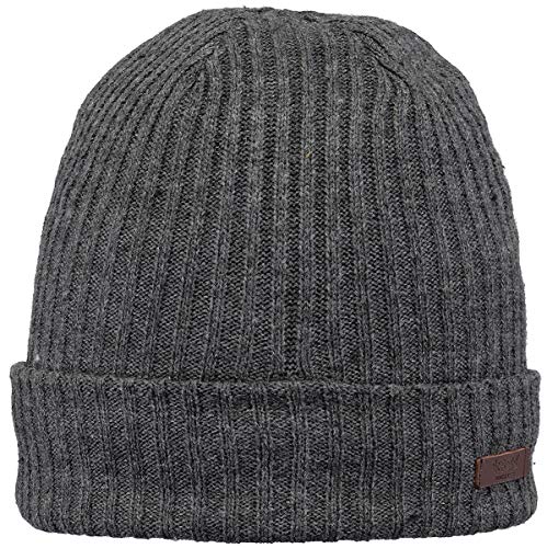 Barts Herren Wilbert Turnup Baskenmütze, Grau (Dark Heather 0019), One Size (Herstellergröße: Uni)