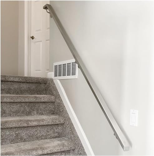 AviiSo Handlauf für Treppen Haltegriff aus Metall aus Schmiedeeisen - Komplettset, 1m - 7m Treppenhandläufe zur Wandmontage für Außentreppen Deck Loft Veranda (Color : Silver, Size : 13ft/400cm)